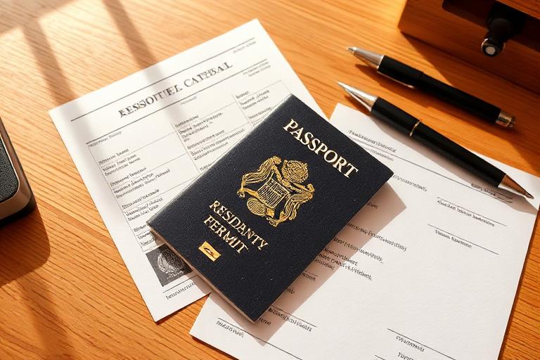 An immigration adviser helping a client with residence documents